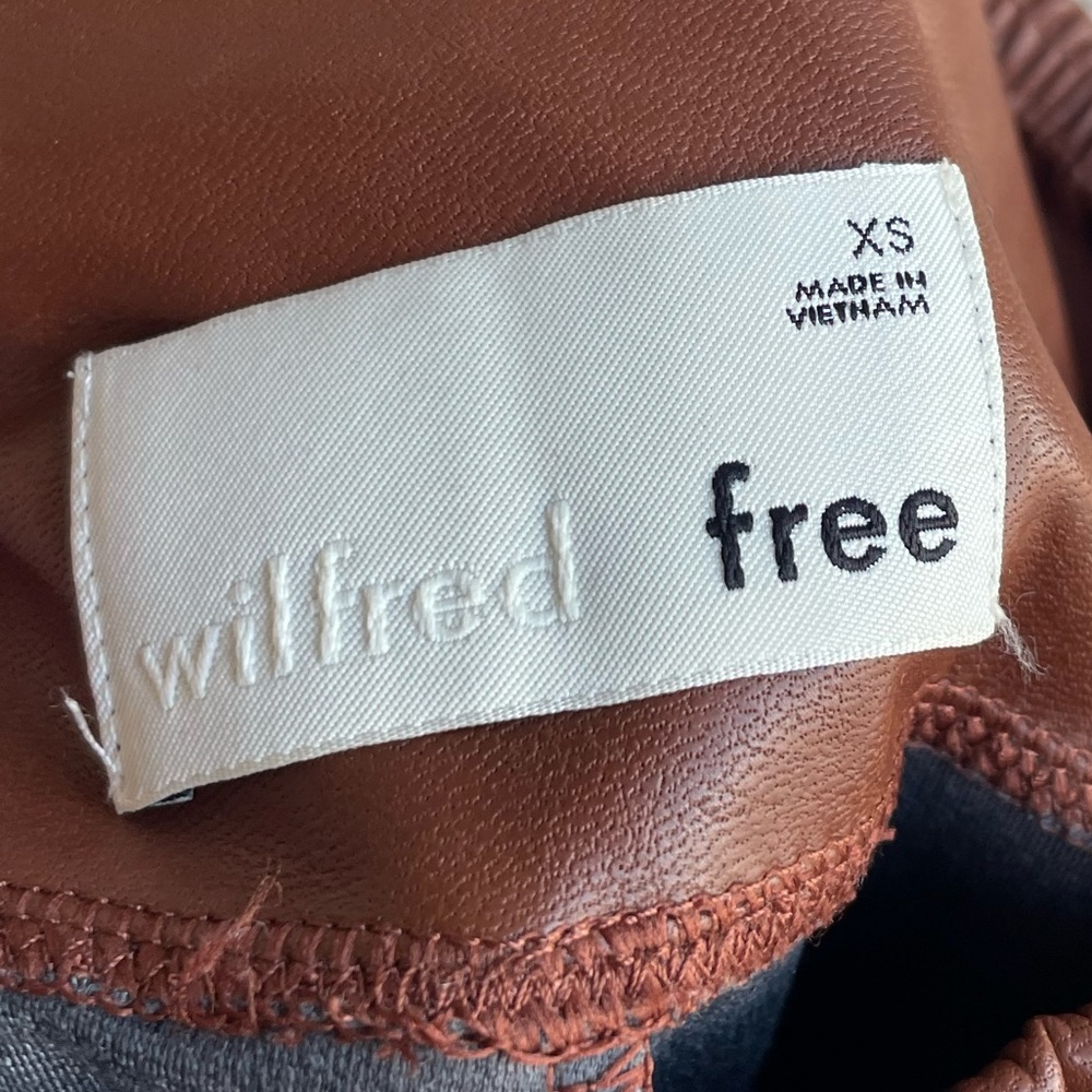 ARITZIA WILFRED Brown Vegan Leather Faux Leather Leggings Daria Pant Sz XS - Picture 11 of 16